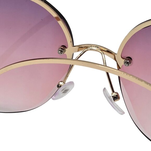 Large Frame Sunglasses Pink Purple Fade Streetwear Preppy Hippy Love Cute Chunky - Picture 7 of 16